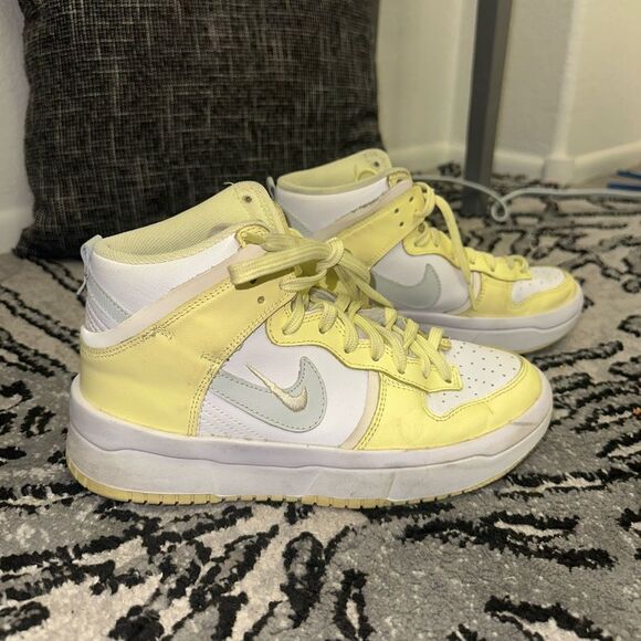 Nike Lemon and White High-Top Sneakers - Picture 1 of 9